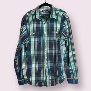 Polo Ralph Lauren Men's Sweater Shirt Plaid Long Sleeve Flanel Size XL